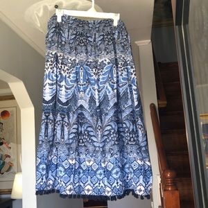 J Jill Peasant Midi Skirt Sz LP